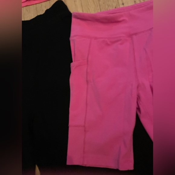 J. Crew leggings, bike shorts, crop top, wide leg crop pants set pink - Picture 2 of 6